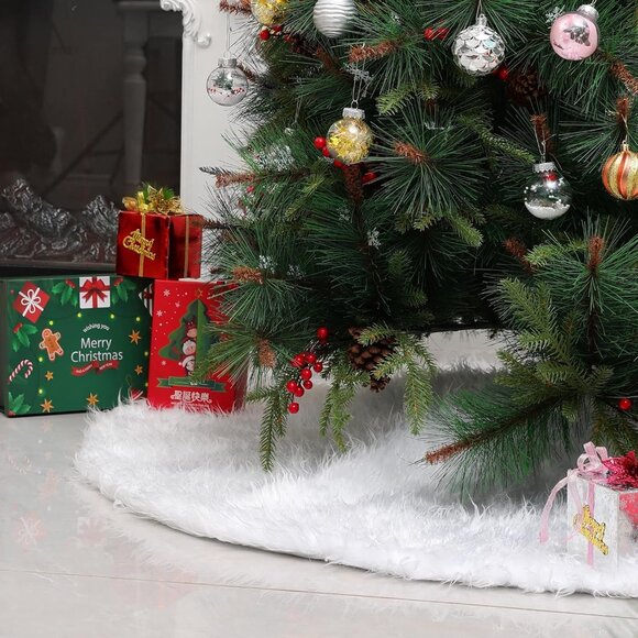 59 In Christmas Tree Skirt Faux Fur Tree Skirt for Party Decorations X003Y9GVVR - Picture 7 of 8